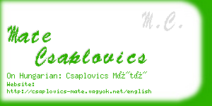 mate csaplovics business card